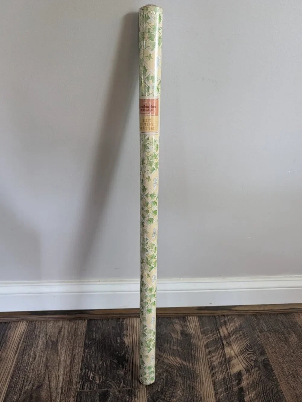 VTG NOS Hallmark Graduation Gift Wrap Roll 15 ft Diploma Yellow Wrapping Paper